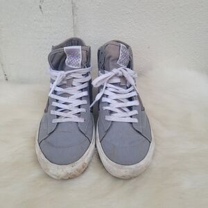 Mens Vans Off The Wall the Lizzie hi top Skateboard sneakers Sz 10 Gray On Gray